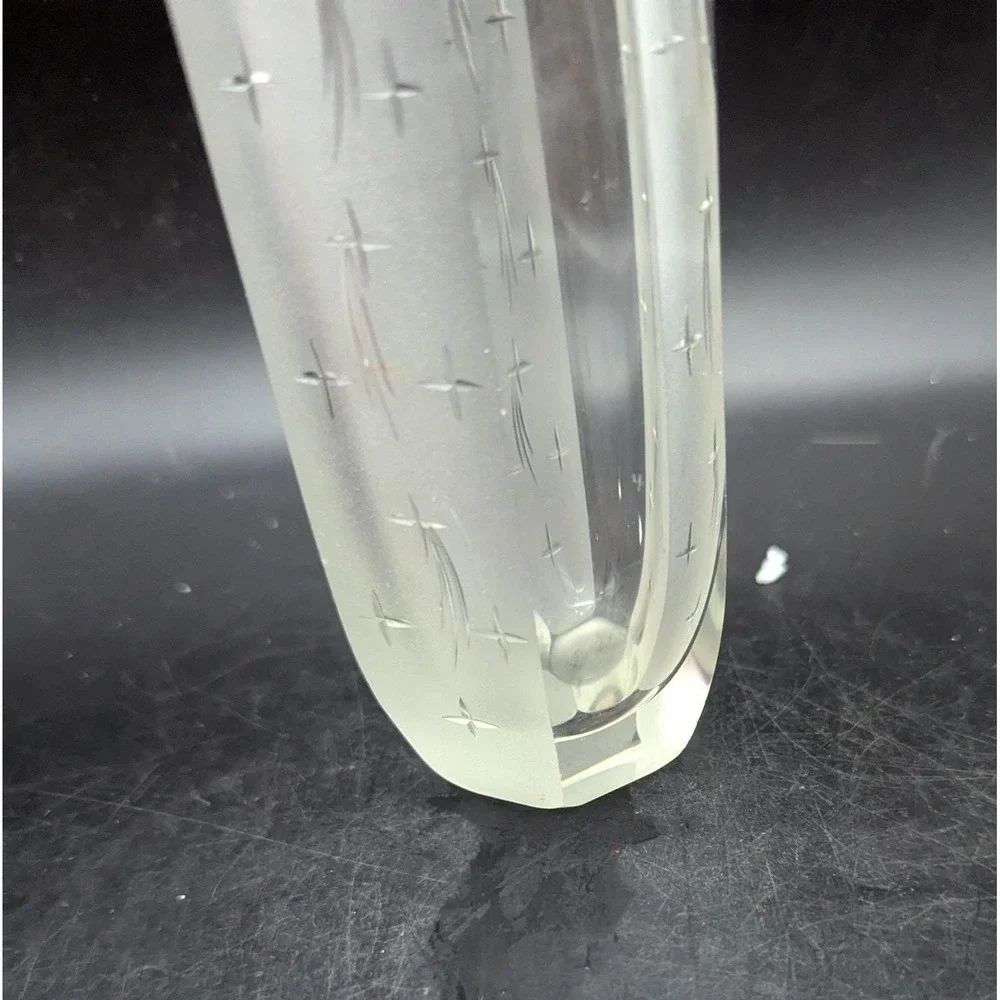 Vintage Art Deco Kosta Engraved Vase Shooting Starts Starburst Vase